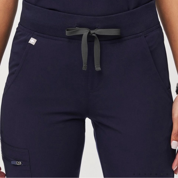FIGS Zamora Jogger Scrub Pants Navy Blue with Gray Drawcord Size XS - Picture 10 of 13